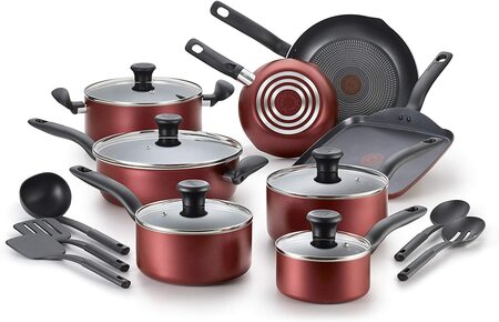 T-fal Nonstick Red Best Cookware Set for Gas Stove